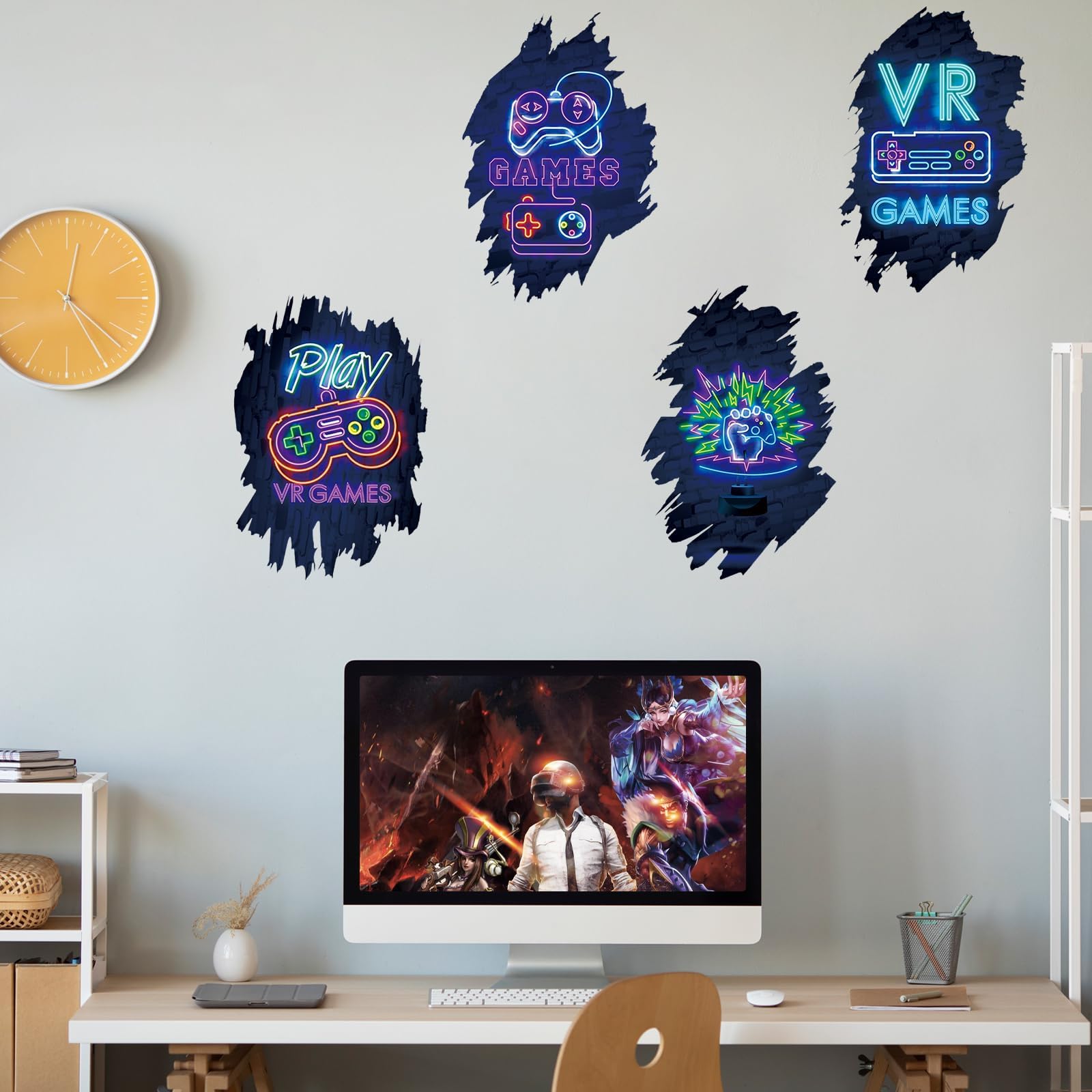 TOARTI Stickers Muraux 3D Gamer - Décoration Chambre Garçon Style Jeu Vidéo Moderne DIY