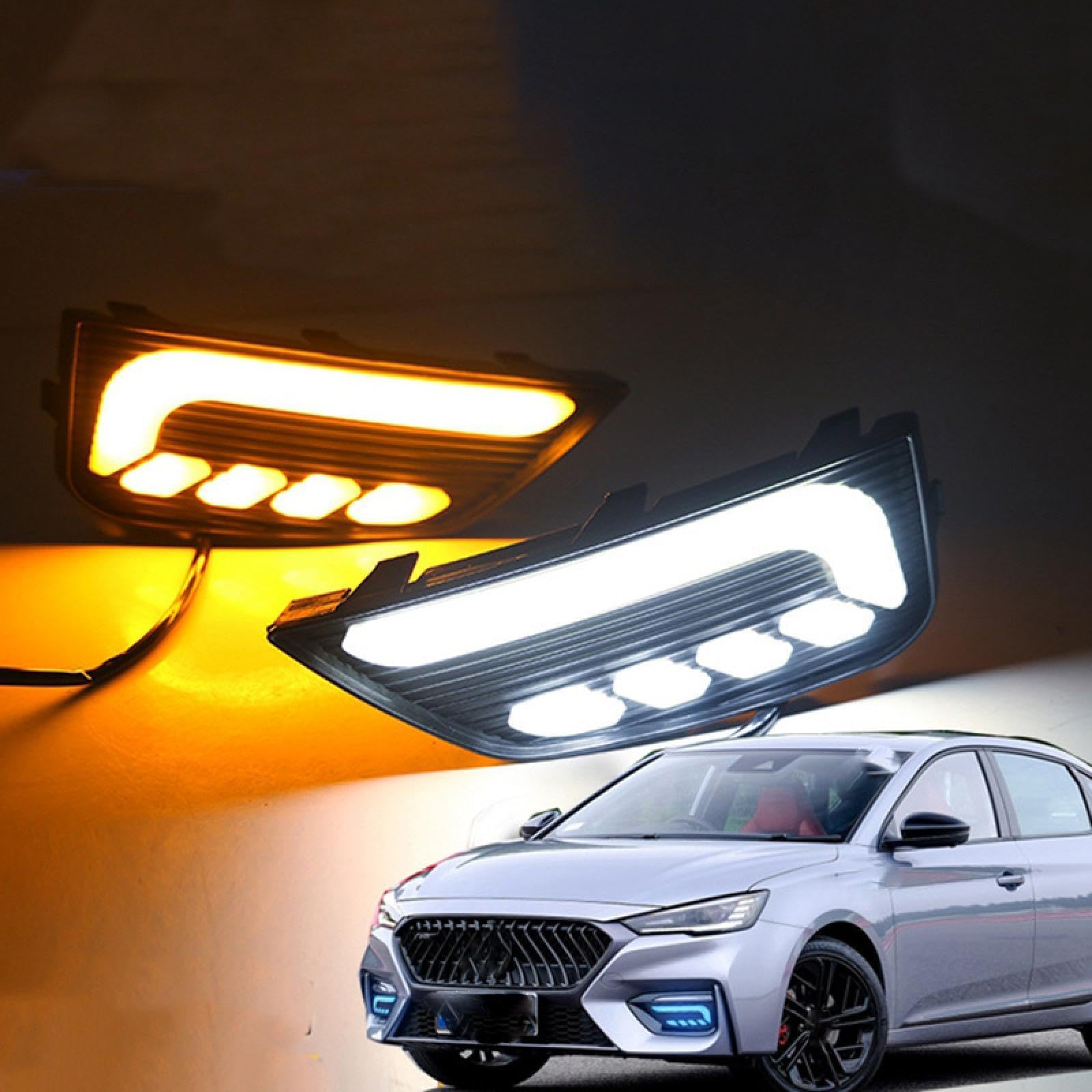 Mistlampen Dla MG6 Dla MG 6 2020 Samochód DRL Osłony lamp przeciwmgielnych Samochodowe światła do jazdy dziennej LED Białe, żółte, niebieskie światła do jazdy