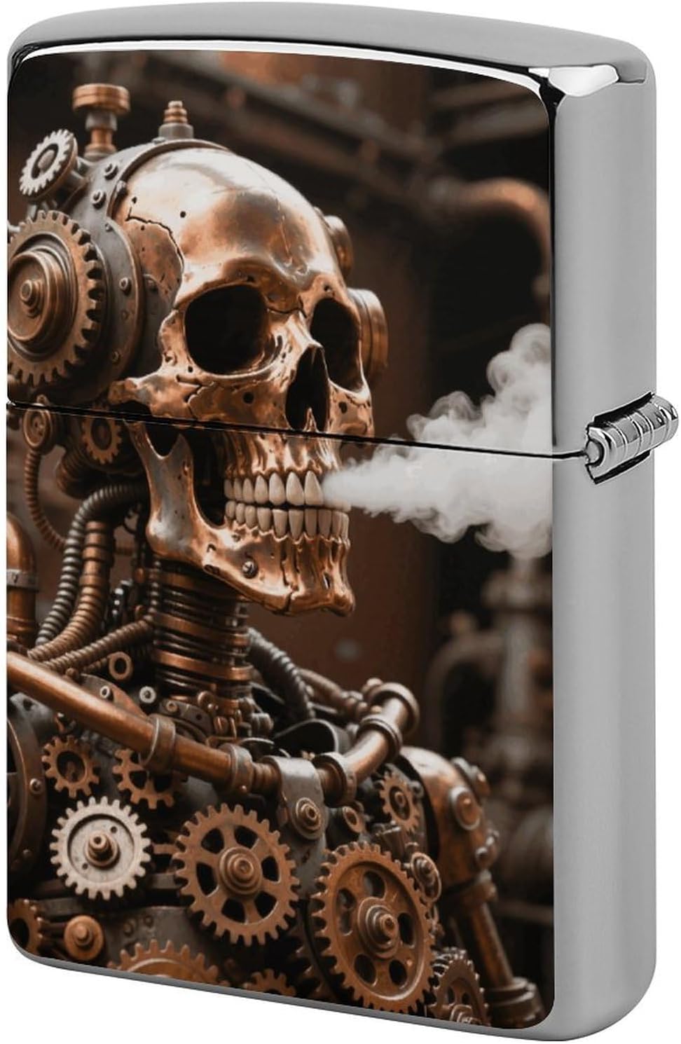 Steam - Punk Metal Skull Lighter Case Cover Metal Lighter Case