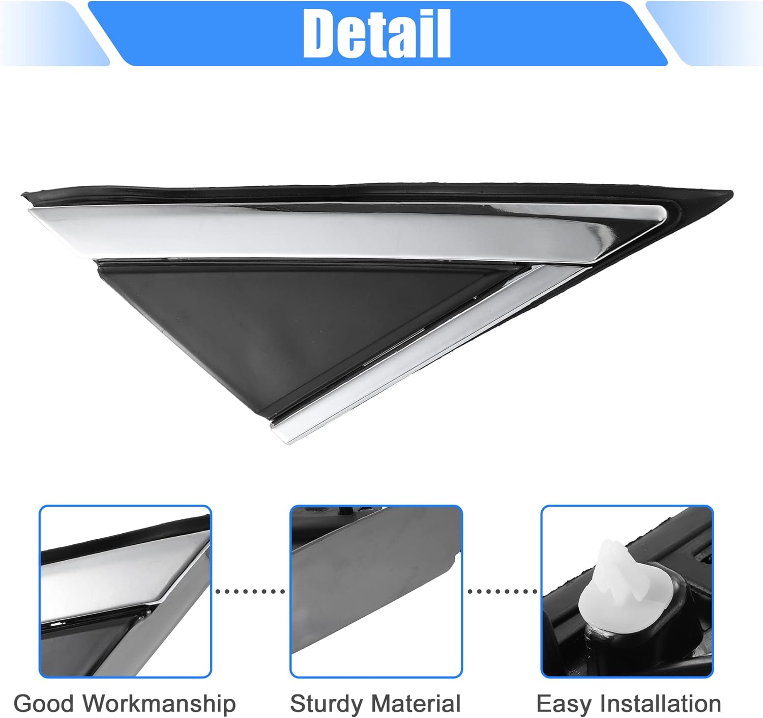 X AUTOHAUX Front Right Mirror Corner Triangle Fender Cover Rearview Triangle Trim Panel for Cadillac SRX 2010-2016 22774040