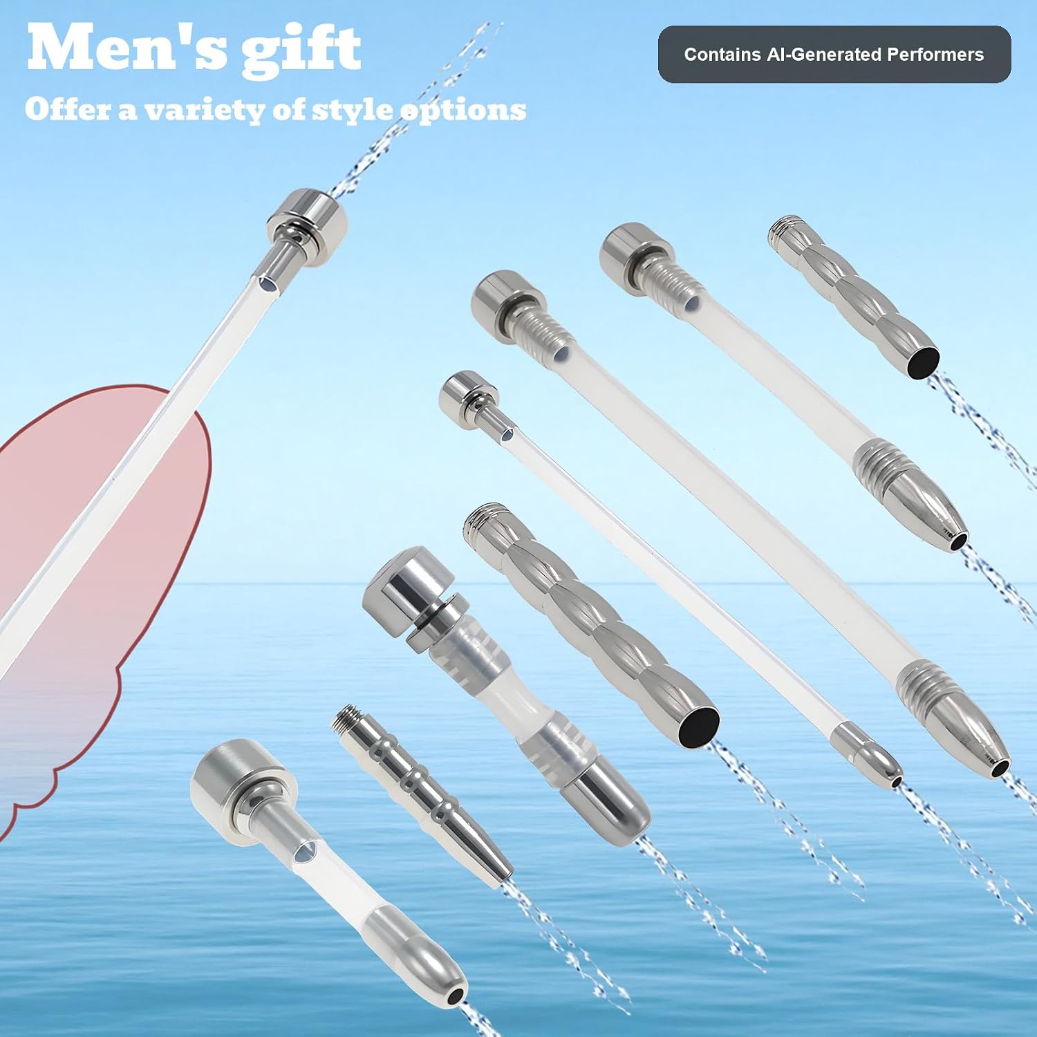 Flat Chastity Lock Accessories Stainless Steel Catheter Urethral Sound Sex Toys Long Silicone Hose Transparent Catheter Horse Eye Stick