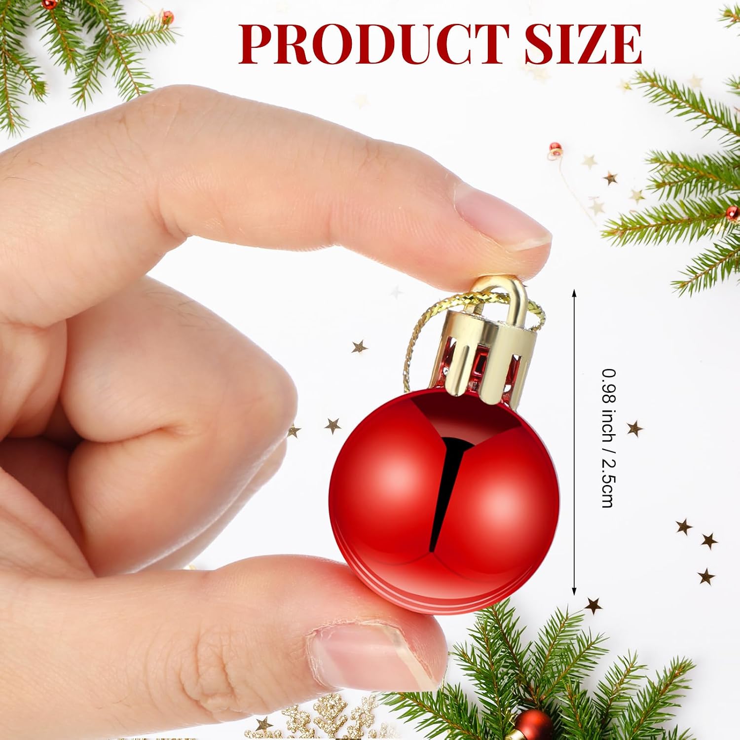 Poen 200 Pcs Mini Christmas Ball Ornaments Xmas,Mixed Colors,0.98 Inch