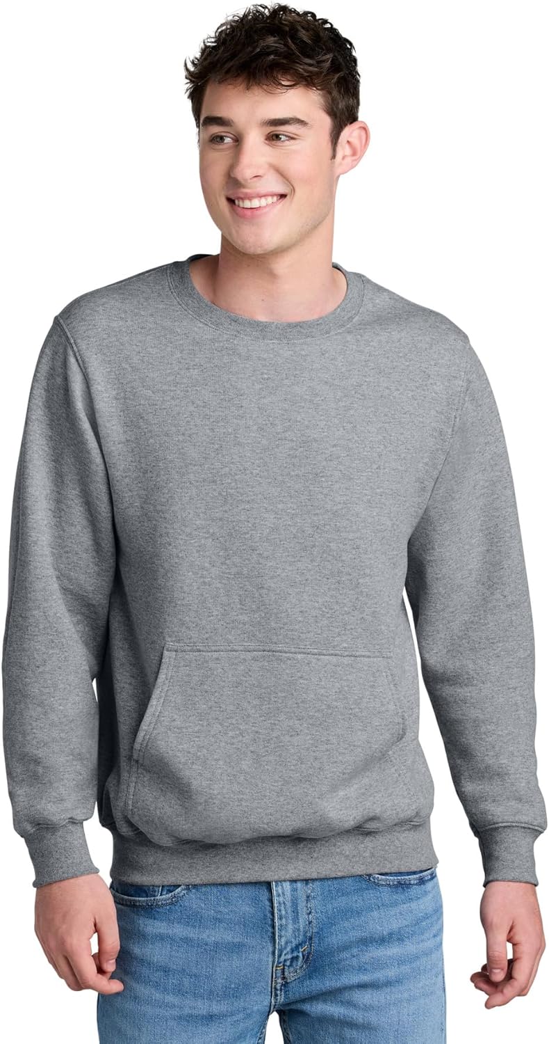 Port & Company Core Fleece Crewneck Pocket Sweatshirt PC78PKT Port & Company Core Fleece Crewneck Pocket Sweatshirt PC78PKT