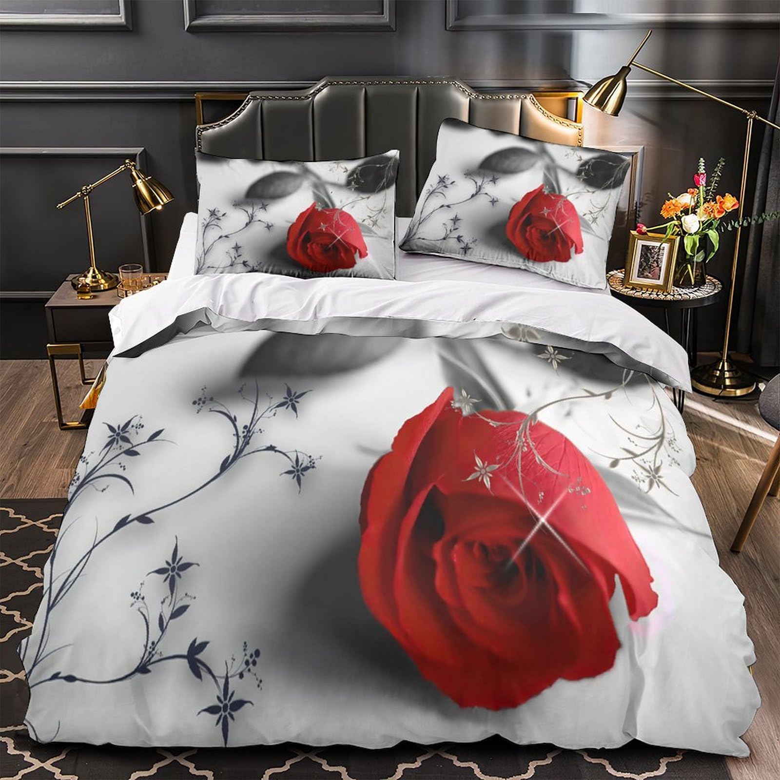 Housse de couette 3D hypoallergénique en microfibre super douce