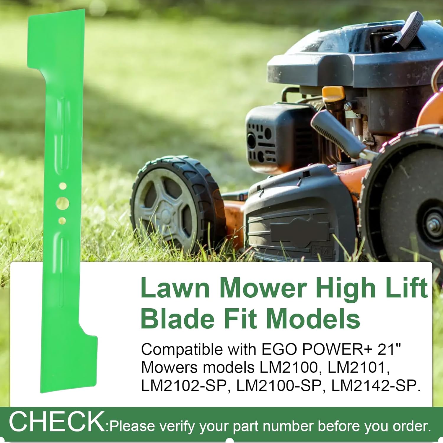 Ketofa AB2101 High-Lift Lawn Mower Blade for EGO 56V 21-Inch Models LM2100, LM2101, LM2102-SP, LM2100-SP, LM2142-SP - 1 Pack