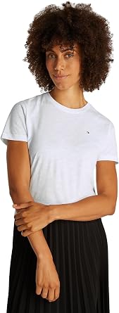 Tommy Hilfiger Women's Slub Reg C-nk Ss Ww0ww44433 SLUB REG C-NK SS WW0WW44433 Pack of 1