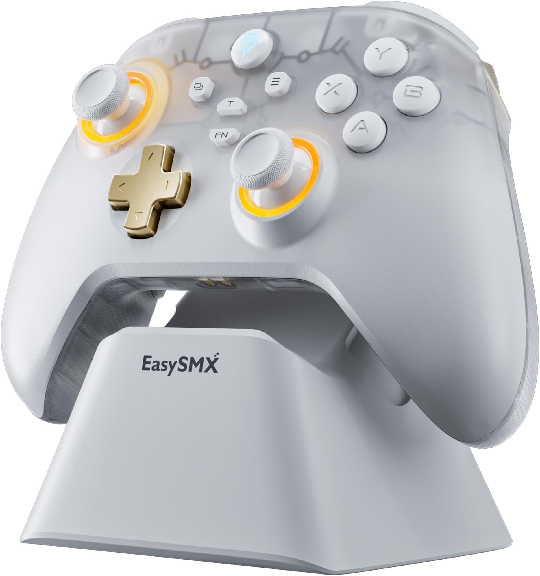 EasySMX D05 PC Controller - Enhanced Wireless Bluetooth Pro Controller with Charging Dock/Hall Sensor/RGB Lighting - No Stick Drift, No Dead Zone - Work for Windows PC, Android, Steam and Switch