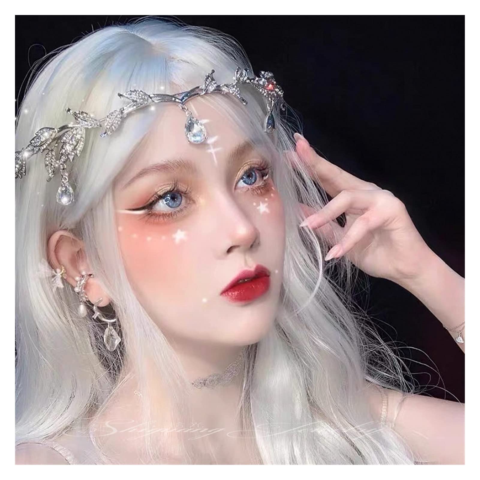Copricapo Da Sposa Con Strass E Fasce – Diadema Oro Con 6 Spille – Regolabile Per Matrimoni E Feste - 2