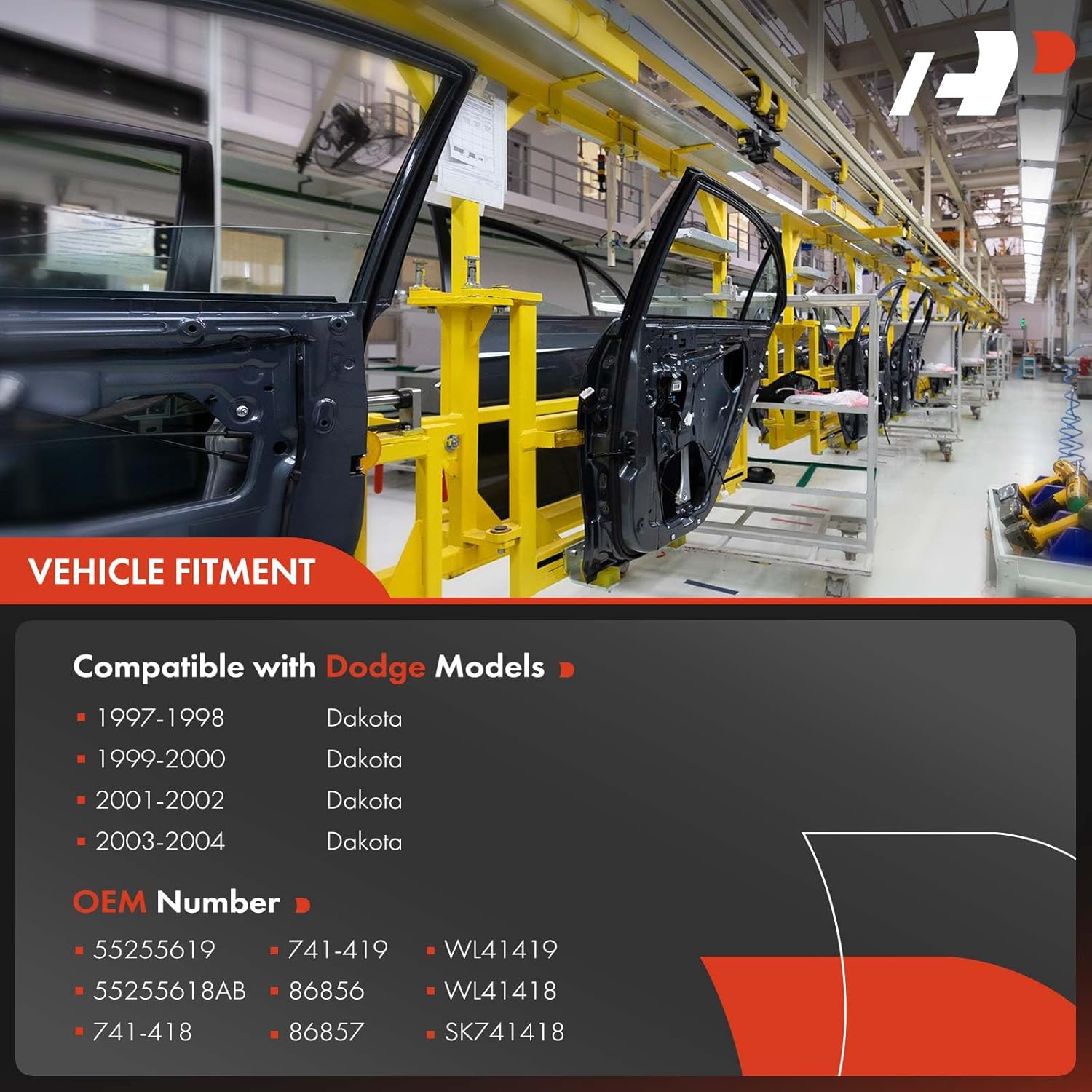A-Premium Power Window Regulator with Motor Compatible with Dodge Dakota 1997-2004 Extended Standard Cab Pickup Front Left Driver Side