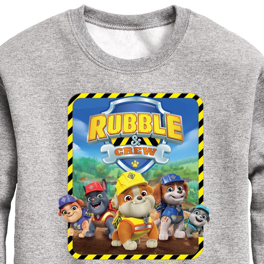HYBRID APPAREL - Paw Patrol - Rubble & Crew - Toddler & Youth Crewneck Fleece Sweatshirt - Size 5T Athletic Heather3