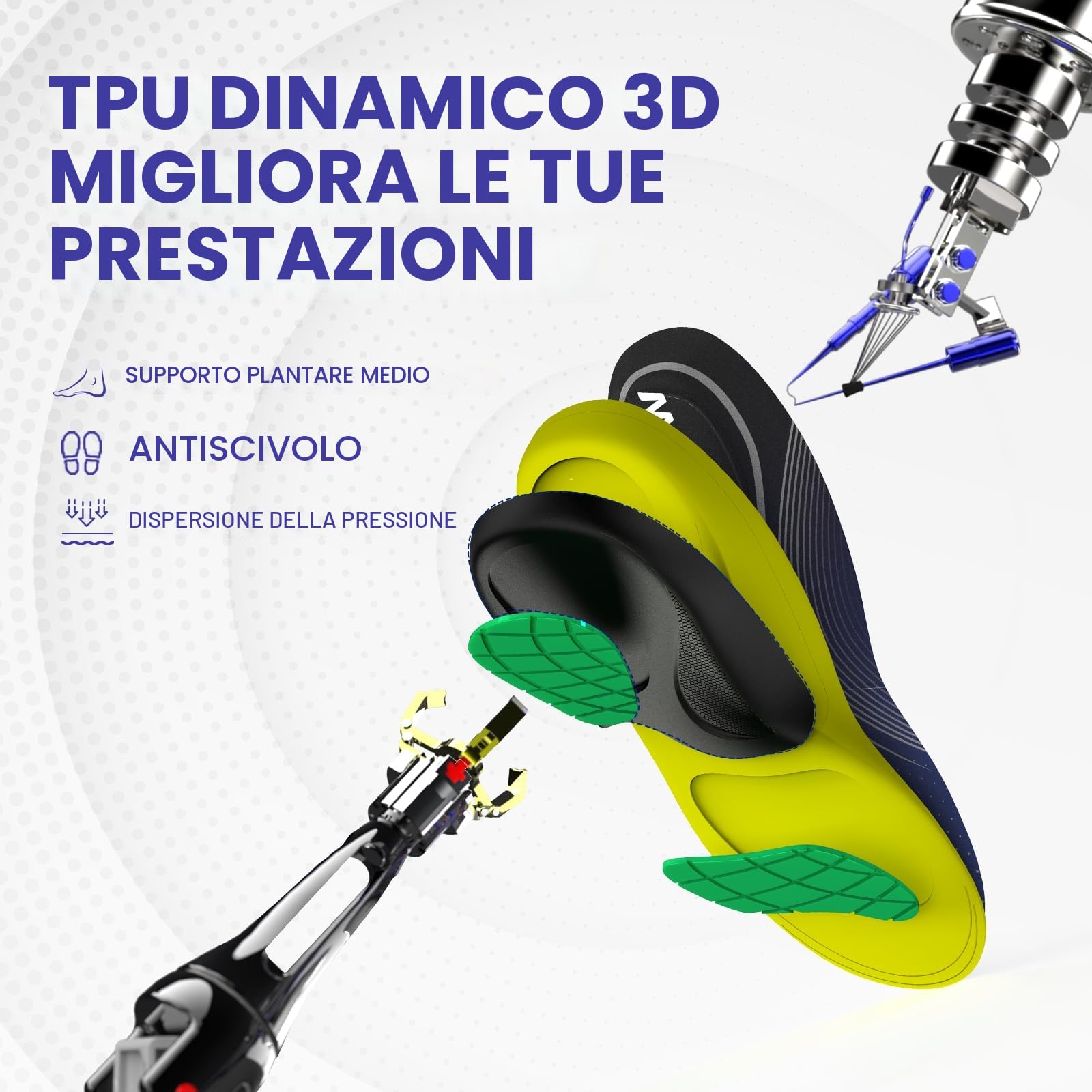 Solette ortotiche da lavoro per fascite plantare - Welnove Comfort Work Boot Solette per stare in piedi tutto il giorno, Ridurre l'affaticamento Inserti di scarpe per uomini Donne Dolore al piede (L)