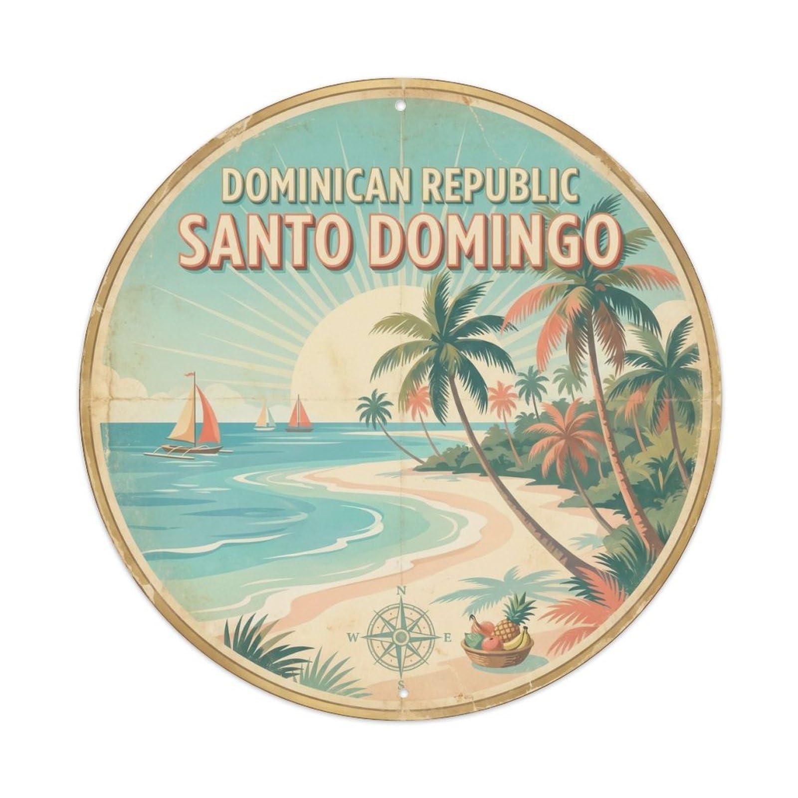 Dominica Santo Domingo Seaside Scenery Heritage Travel Metal Tin Sign