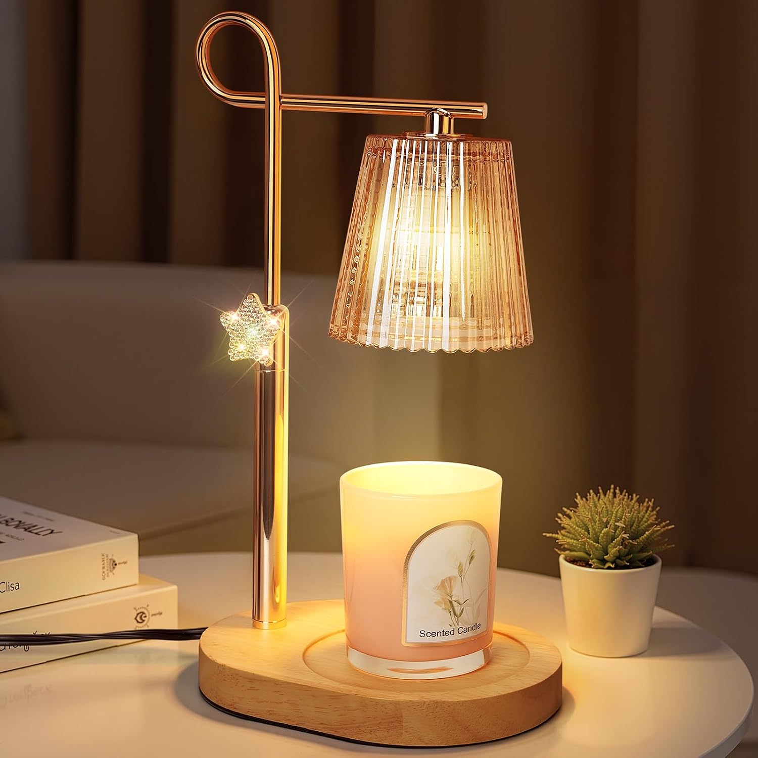 Candle Warmer Lamp with Timer Dimmer, Adjustable Height Wax Warmer Lamp for Jar Candle, Wax Melter House Warming Home Décor, Valentine's Birthday Gift for Women Mom Lover (Black Butterfly)