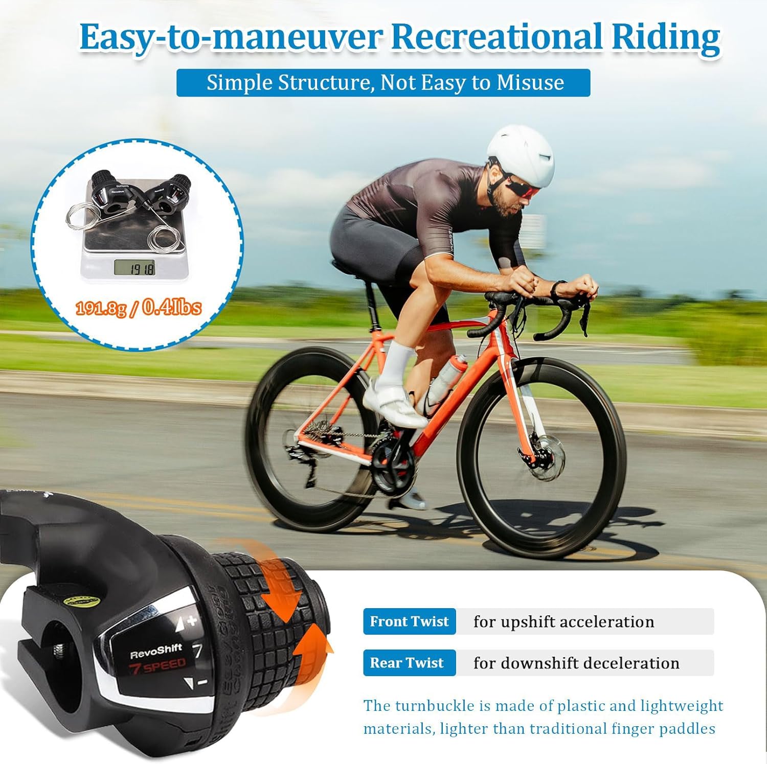 Bicycle Right Shift Lever, SL-RS35 3/7 Speed Bicycle Twist Grip Gear, Bicycle Handle Shifter for Mountain Bicycle Commuter Bicycle Folding Bicycle