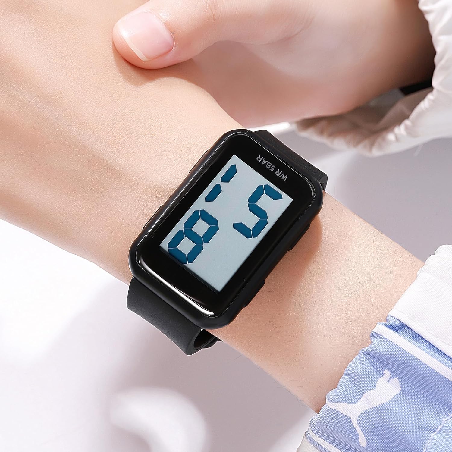 Reginald Men's LED Digital Watch Simple Atmospheric Rectangular Sports Watch Waterproof Luminous Outdoor Watch