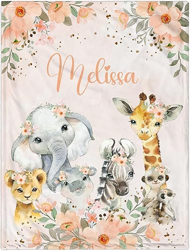 Manta de bebé personalizada para niñas, manta de bebé personalizada con nombre, suave y acogedora manta personalizada con nombre para niños, mantas