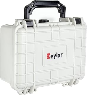 Eylar Protective Hard Case Water & Shock Proof w/Foam TSA Approved 8.12 inch 6.56 inch 3.56 inch (White)