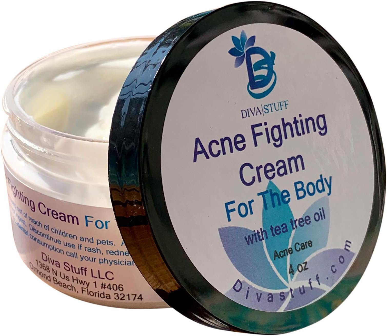 Diva Stuff Acne Fighting Cream For The Body, 4oz Jar
