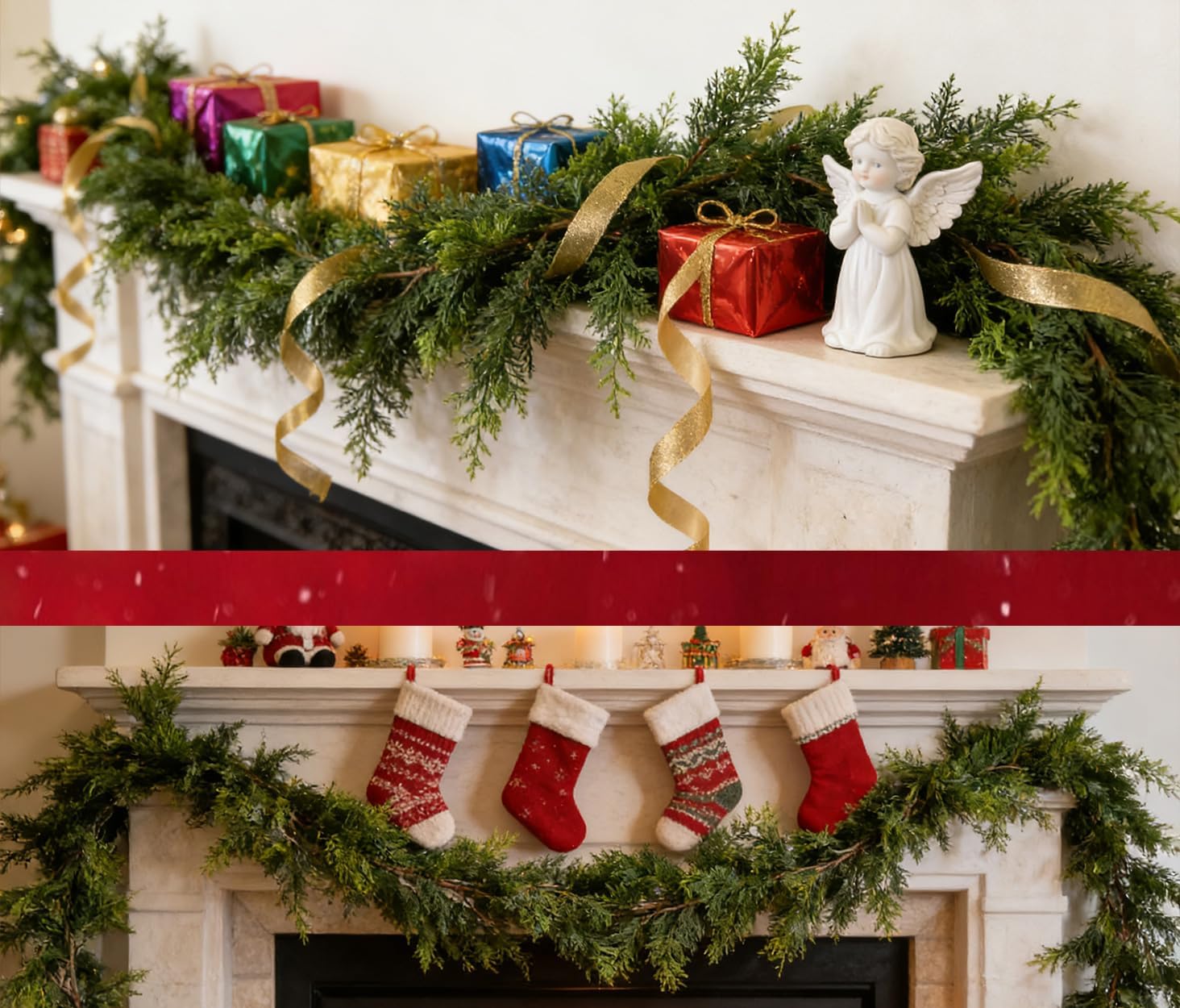 Artificial Pine Garland, 74.8 Inch Christmas Greenery Decoration, Faux Cedar Swag