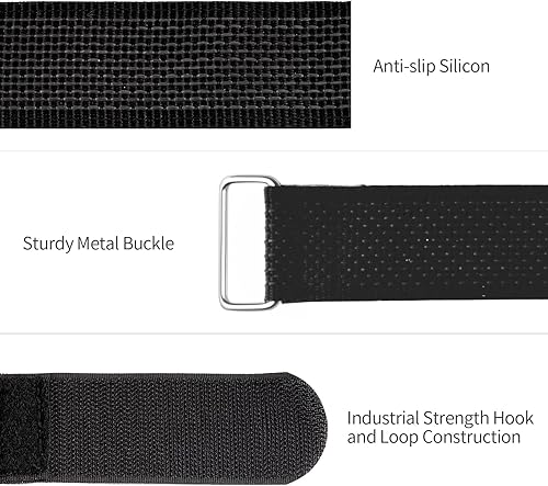 Miniatura 3 de Trilancer Correas para portabicicletas, paquete de 2 correas estabilizadoras ajustables de rueda de bicicleta con gancho y bucle para montaje en