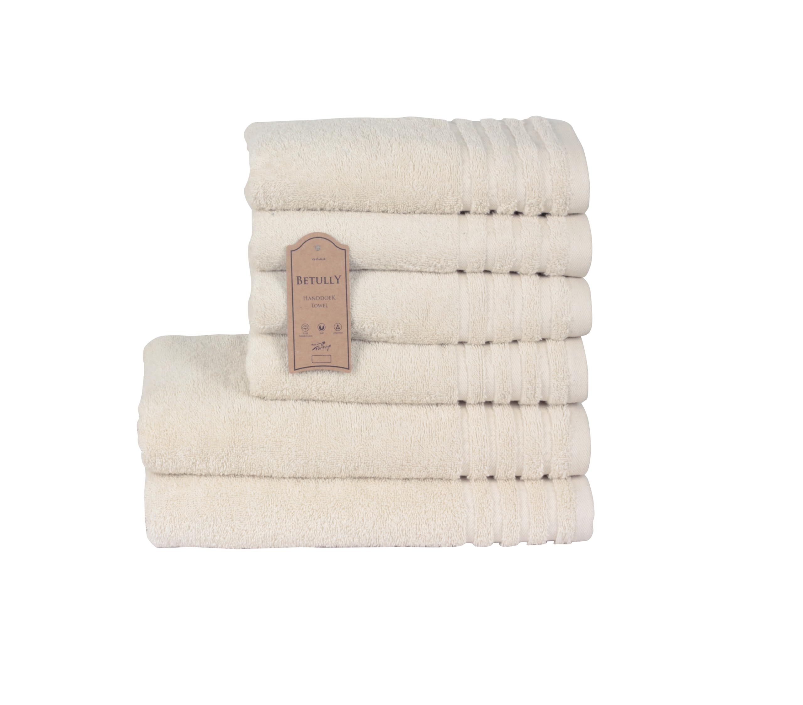 Handtücher und Badetücher Set aus 100% Baumwolle Schnelltrocknendes 500 gr/m² Türkisches Baumwolle Gästehandtücher Set (4 Handtücher und 2 Badetücher, Schwarz)