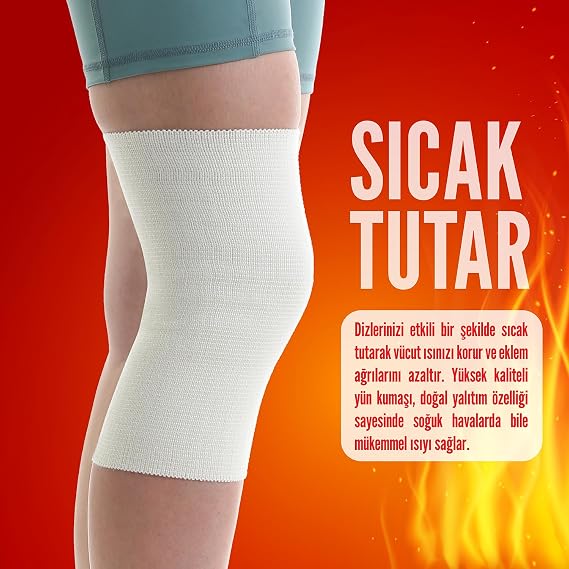 Flexy Medical Yün Termal Dizlik İçlik, Sıcak Tutan Dizlik, Doğal Yün Dizlik, Kışlık Dizlik