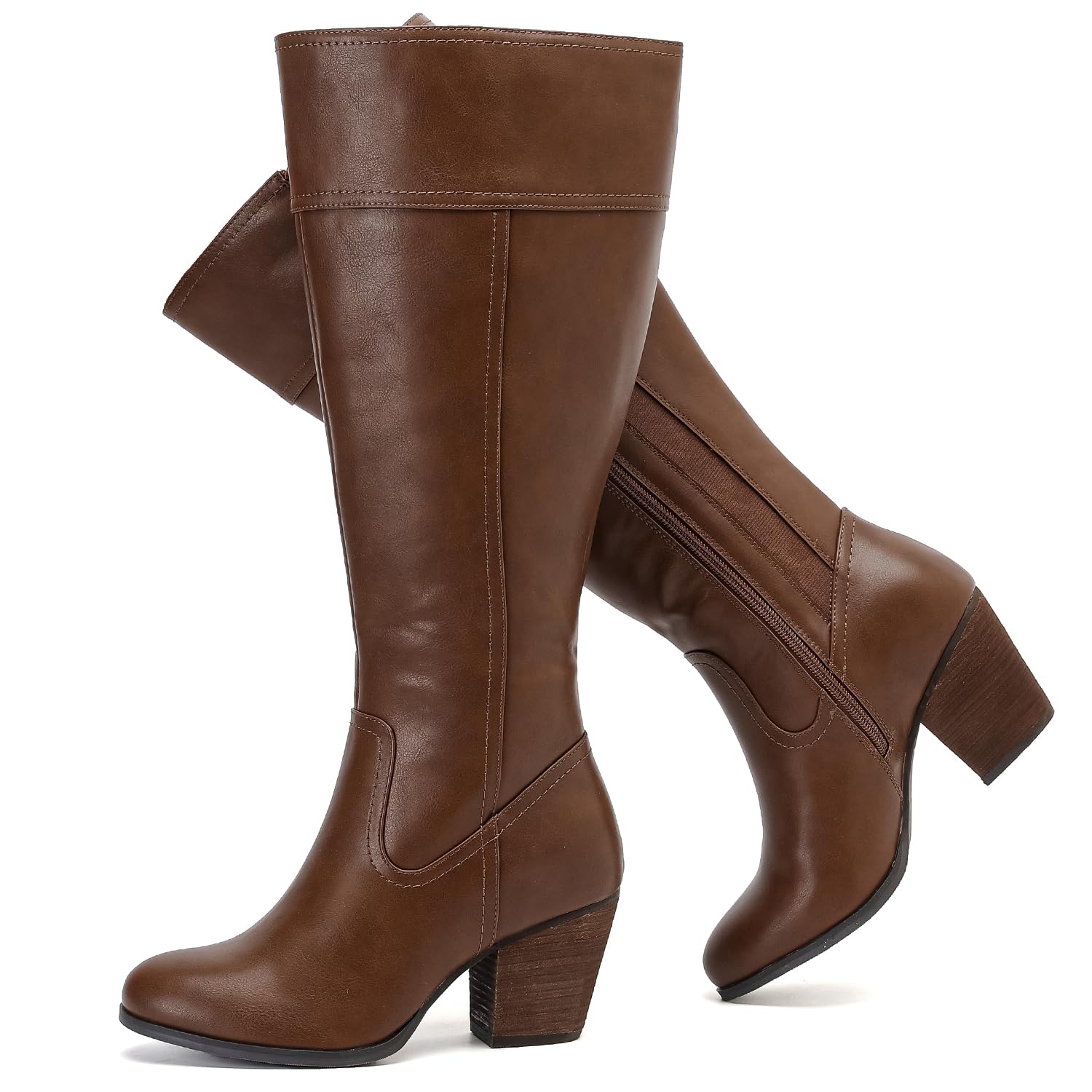 Luoika Womens Extra Wide Calf Knee High Boots Wide Width Slouchy Knee-High Boots