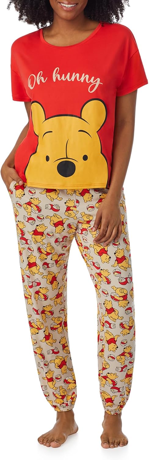 Richard Leeds International Womens Pajama Sets Disney | Hello Kitty |Snoopy Soft Stretch 2 Piece Jogger Lounge Sets for Women