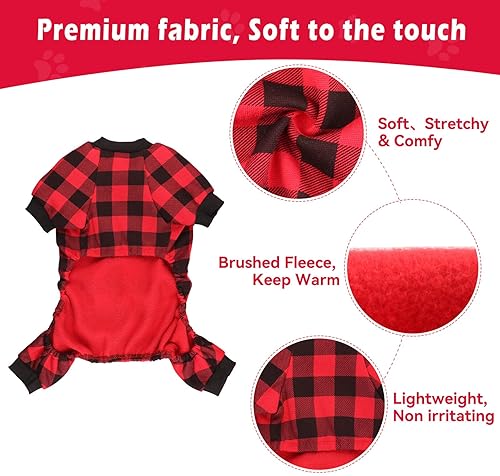 Miniatura 5 de Suéter de forro polar para perro, suéter a cuadros de búfalo, ropa para perro, suéter para perros pequeños, suéter suave y cálido para cachorros,