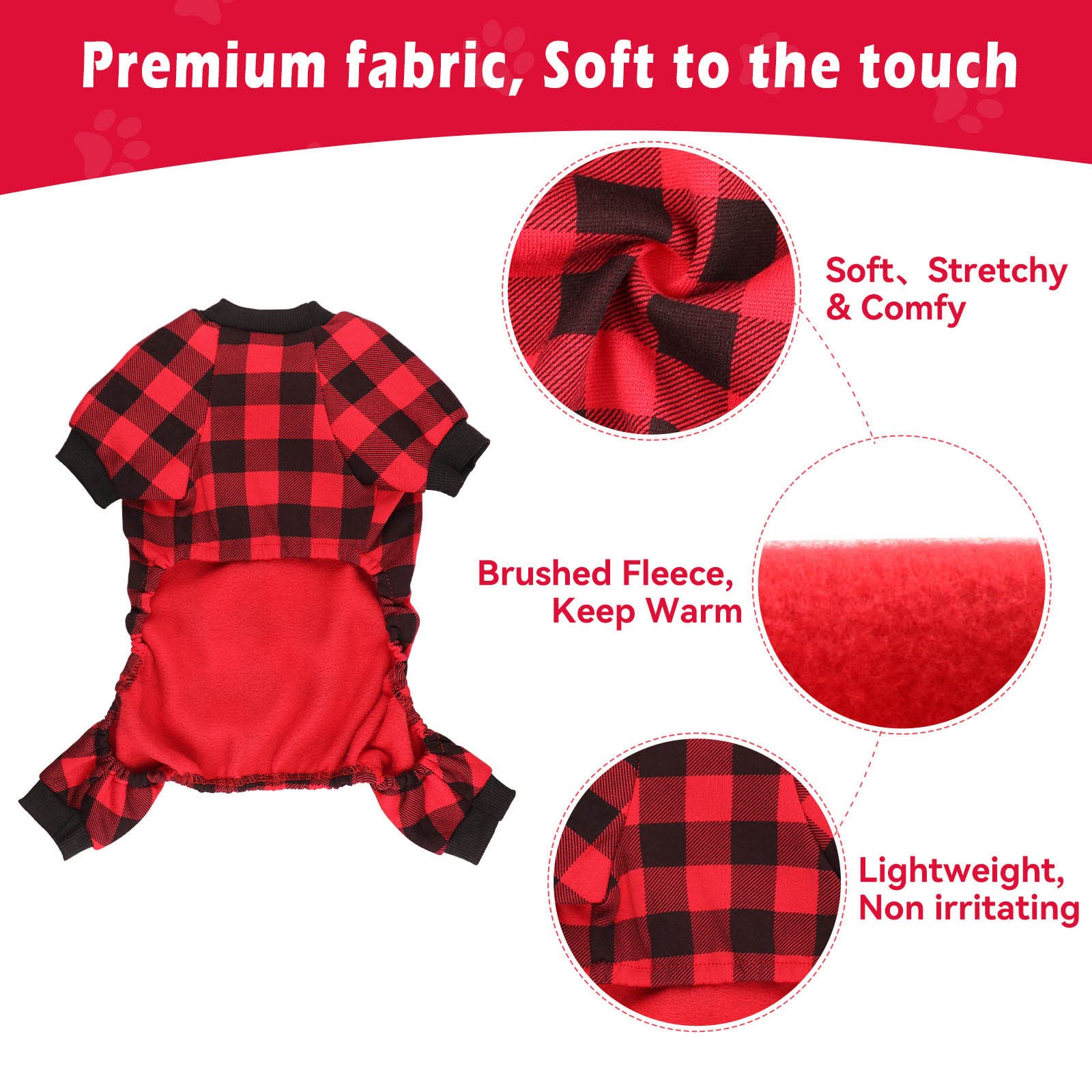 Suéter de forro polar para perro, suéter a cuadros para perro, ropa para perro, ropa para perro, suéter suave y cálido para mascotas, suéteres para perros niñas y niños (M)