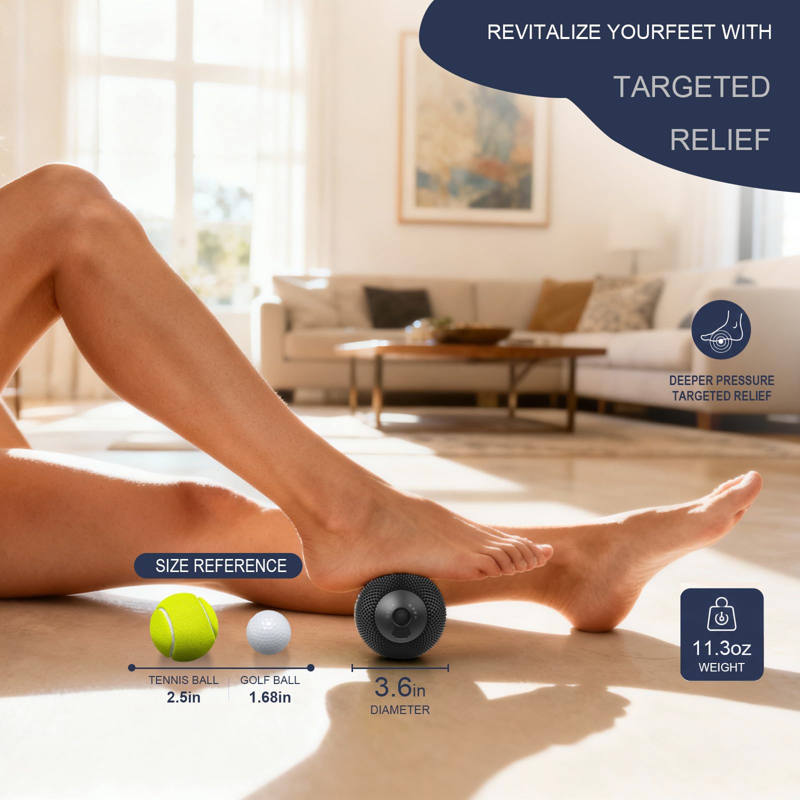 Bola de masaje vibratoria con calor, 7 modos, bola de masaje de lacrosse portátil de silicona con pinchos para masaje de tejidos profundos, liberación miofascial y recuperación deportiva, uso de