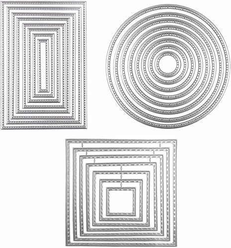 3 formas diferentes de troqueles de corte para plantillas de metal (rectángulo, círculo y cuadrado), herramientas de estampado Urvoo para hacer