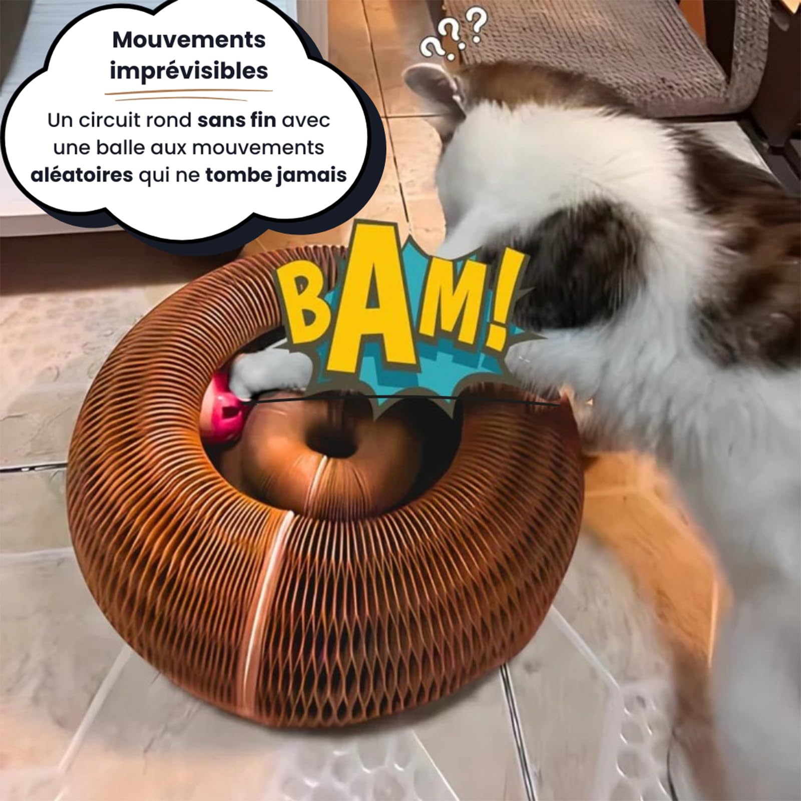 Reiteag Katzenwirbel Katzenliebling Für Große Katzen, Katzenwirbel Original, Strapazierfähiges Doppelseitiges Design Mit Glöckchen, Für Katzen Jeder Größe Geeignet