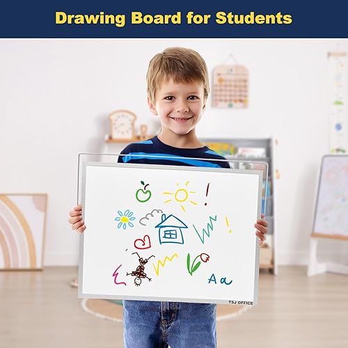 Miniatura 8 de TSJ OFFICE Pizarra blanca de borrado en seco, 12 x 16 pulgadas, portátil, pequeña pizarra blanca magnética con ganchos para pared, mini pizarra