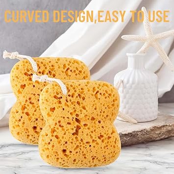 2 Pcs Bath Sponges, Large Soft Honeycomb Sponges Bath, Shower Sponges for Men and Women, Exfoliating Body Foam for Gentle and Deep Cleansing, Soft for Sensitive Dry Skin