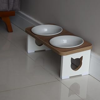 Comedouro Elevado Duplo Gato Pet MDF - Pn