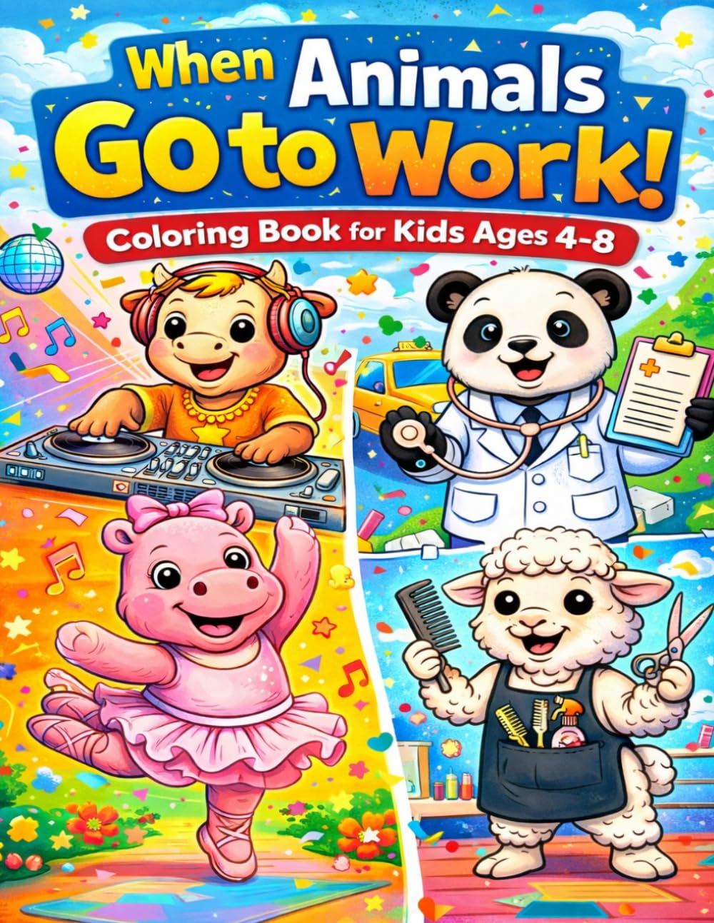When Animals Go to Work!: Funny Animal Jobs Coloring Book for Kids Ages 4–8 | Cute & Silly Animals to Color (ColorforKids)