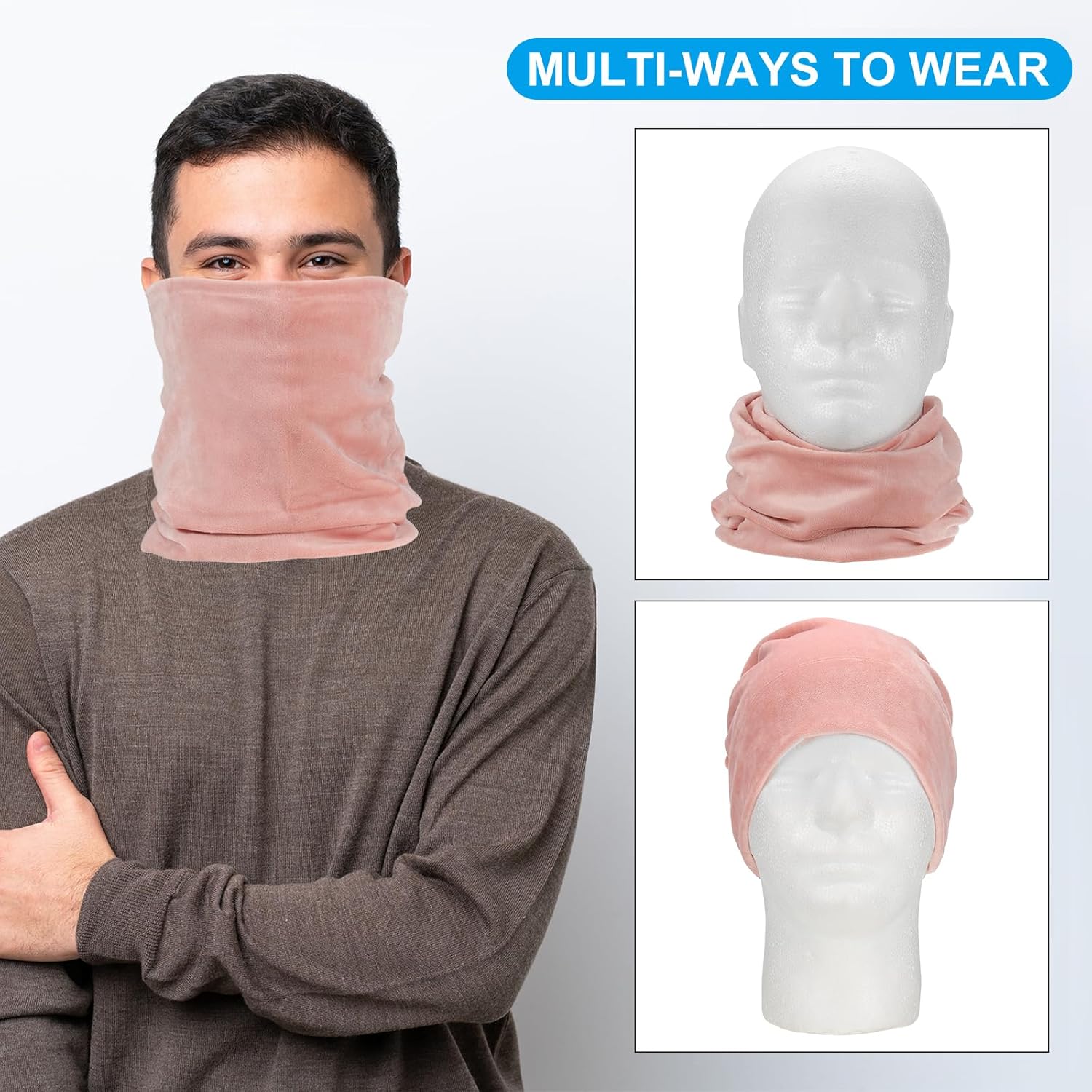 PATIKIL Winter Neck Warmer, Windproof Neck Gaiter Cold Weather Face Scarf Acrylic Fiber Ski Gaiter for Men & Women - Image 5