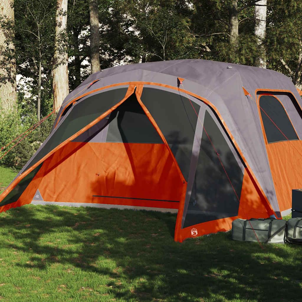 Tenda da campeggio con tenda per 4 persone verde impermeabile e pareti a rete per una buona ventilazione