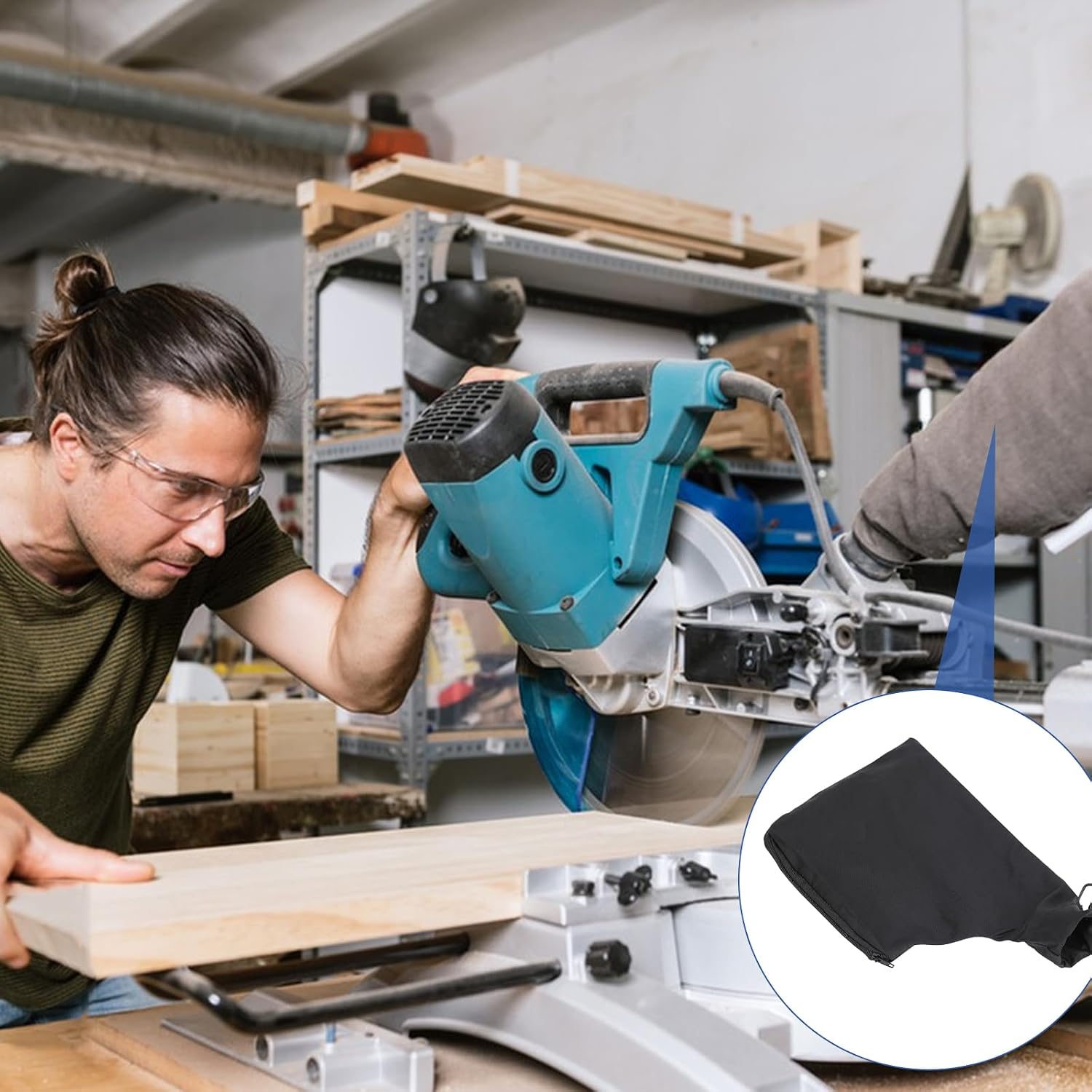 Table Saw Miter Dust Bag Black Dust Collection Bag for 255 Model with Zipper and Wired Adjustable Stand for Belt Sander Parts Diagonal Miter Saw Accessories