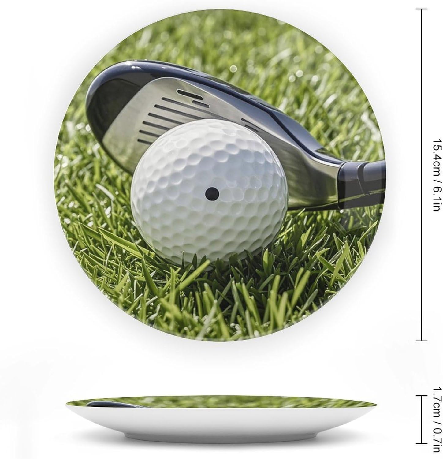 Golf Ball Bone China Decorative Plate Exquisite Ornamental Wall Hanging Platter 6/7/8/10 Inch Vintage Art Ceramic Decor Dish for Home Tabletop Decor Housewarming Gift image 2