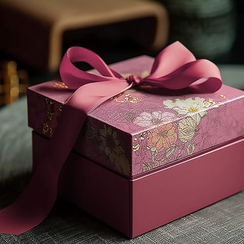 Miniatura 4 de LIUYAXI - Cinta de satén burdeos, cinta de doble cara de 12 pulgadas x 25 yardas continuas, perfecta para envoltura de regalos, lazos, ramo,