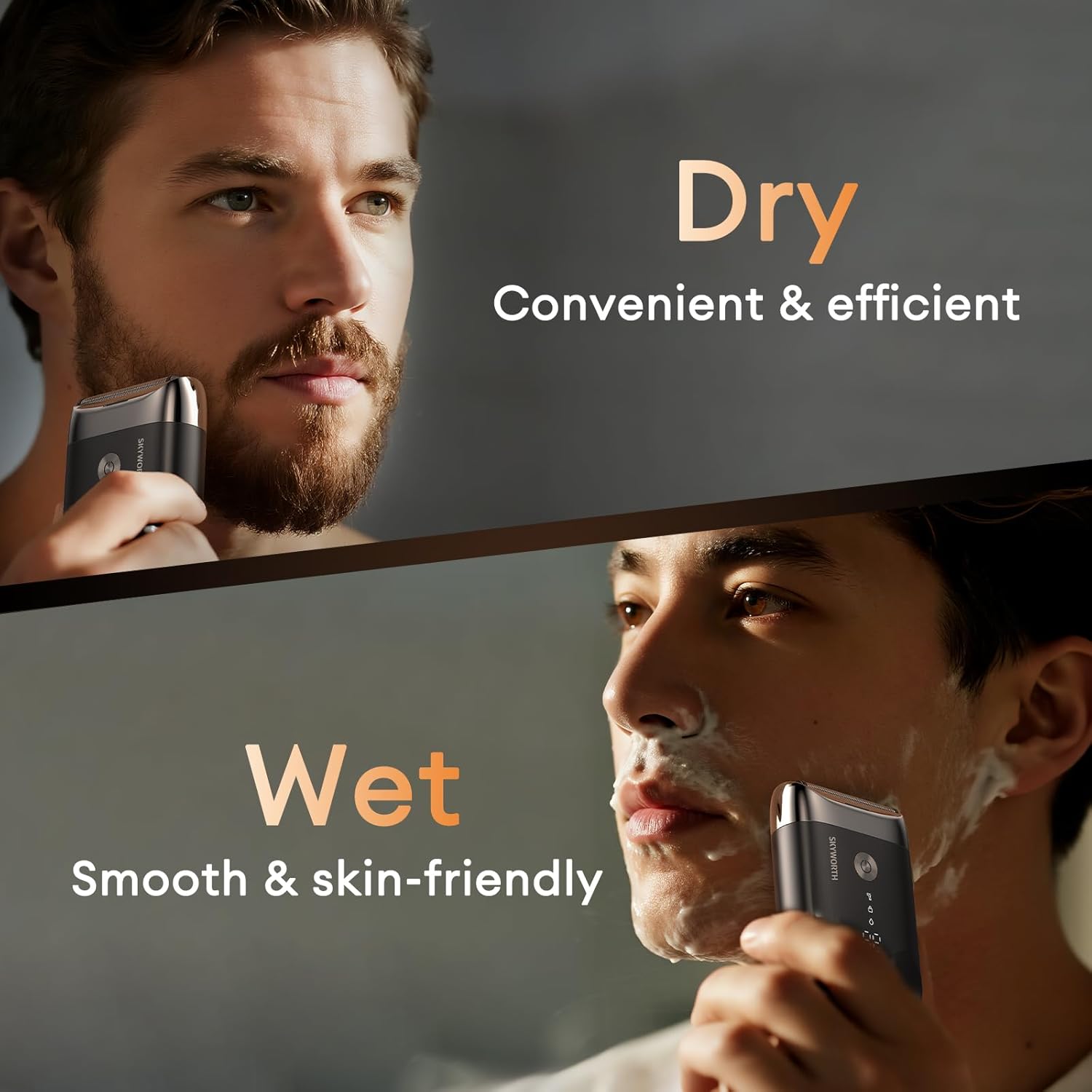 Skyworth Foil Shavers for Men,Mini Electric Face Shaver,Compact Dual-Action Razor IPX6 Waterproof with Led Display Wet/Dry Cordless Razor,60 Minute Runtime,USB C Fast Charge for Travel & Home,Black - Image 7