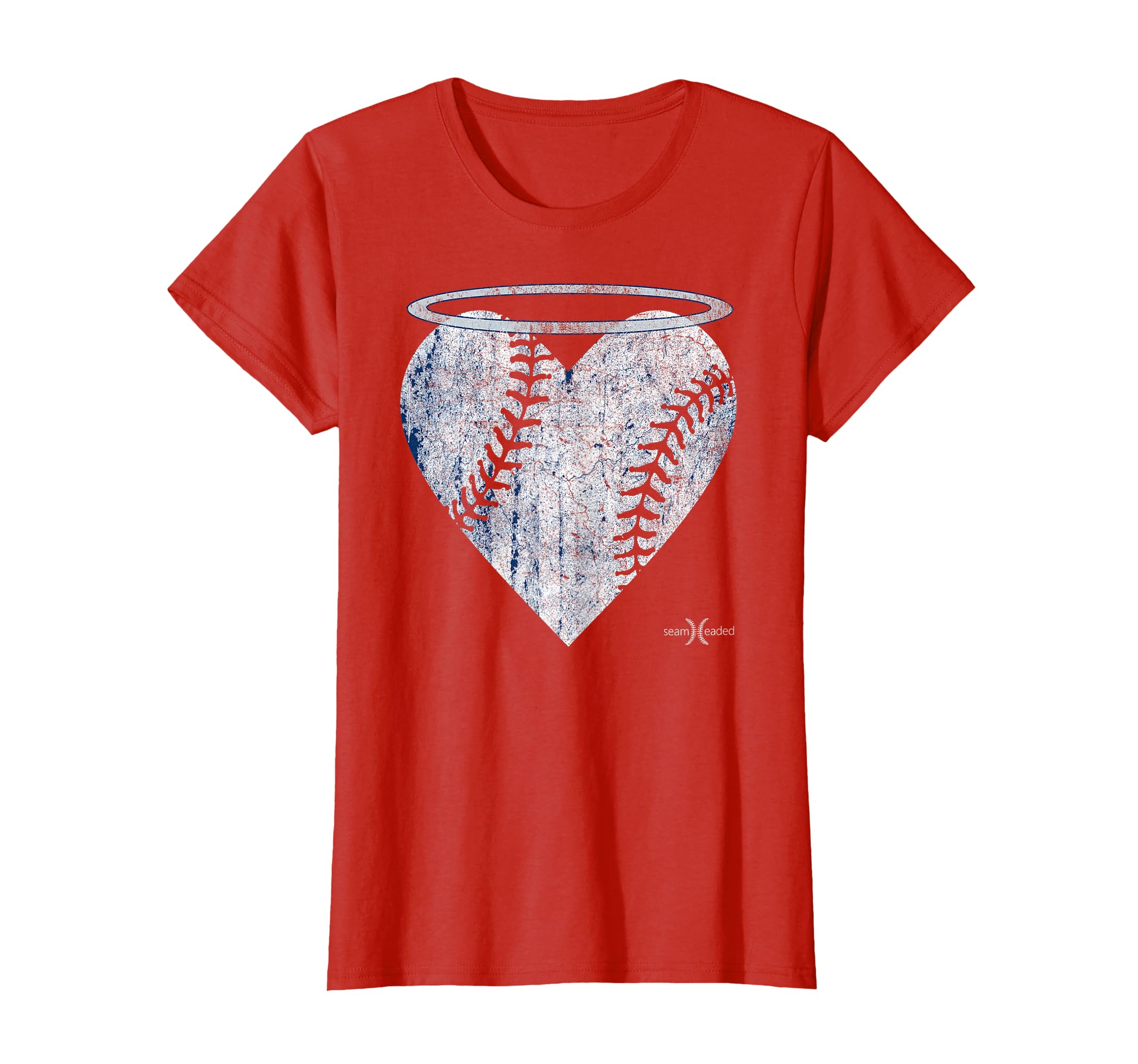 Vintage Angel Baseball Heart with Halo T-Shirt