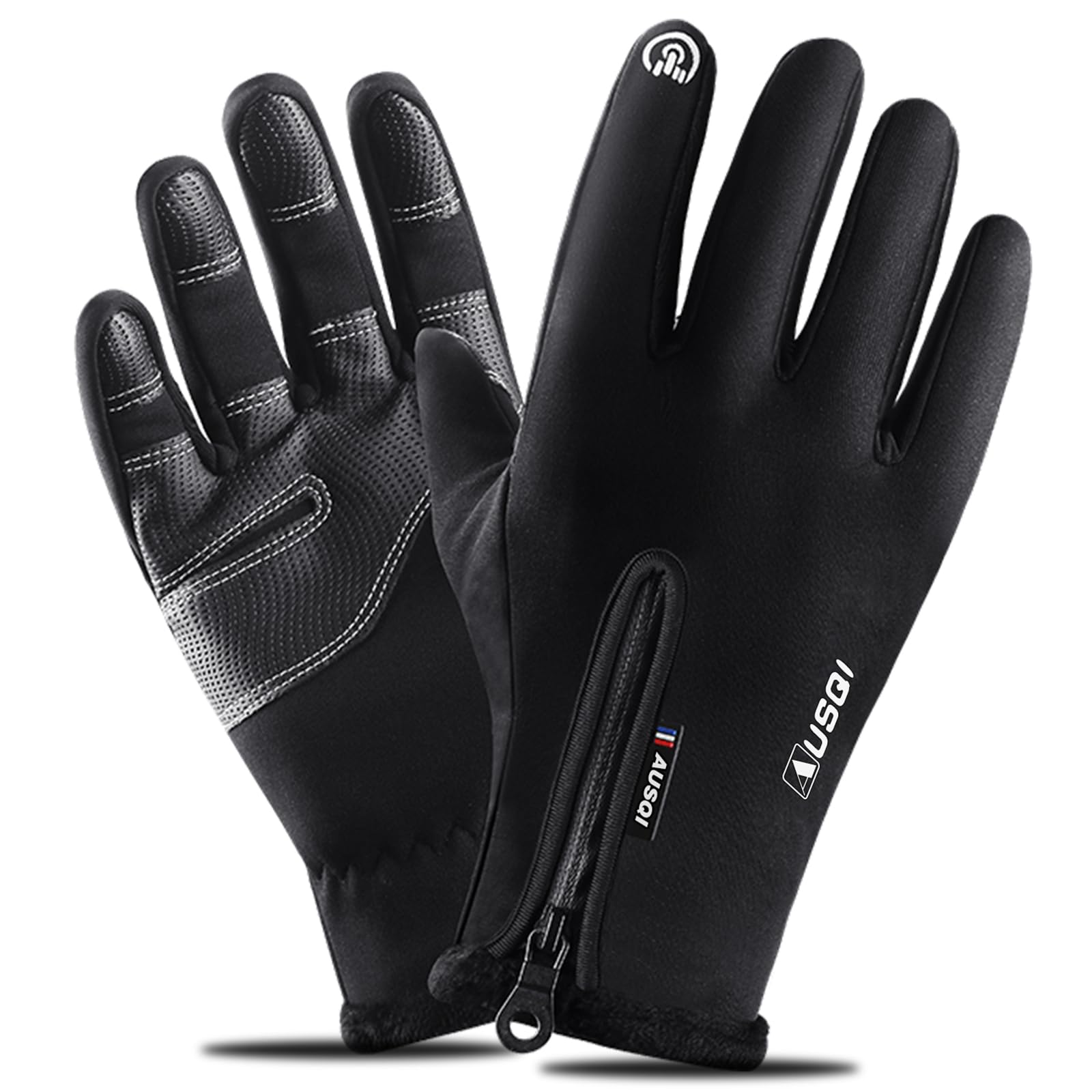 MemowsWinter Gloves Thermal Gloves Waterproof Ski Gloves Cycling Gloves Running Warm Gloves Windproof Black Non-slip Bike Gloves Touchscreen Gloves for Men Women Sports Walking Driving Cycling Hiking (L)
