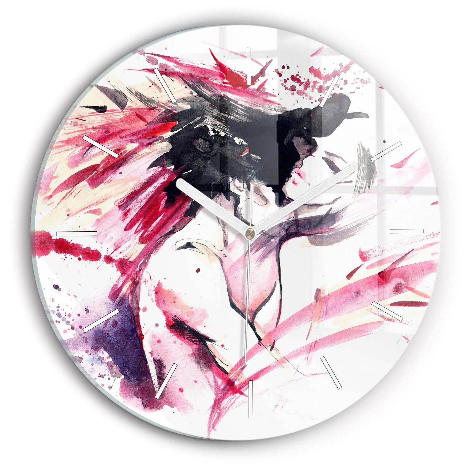 Horloge en verre silencieuse Wallfluent aux couleurs vives