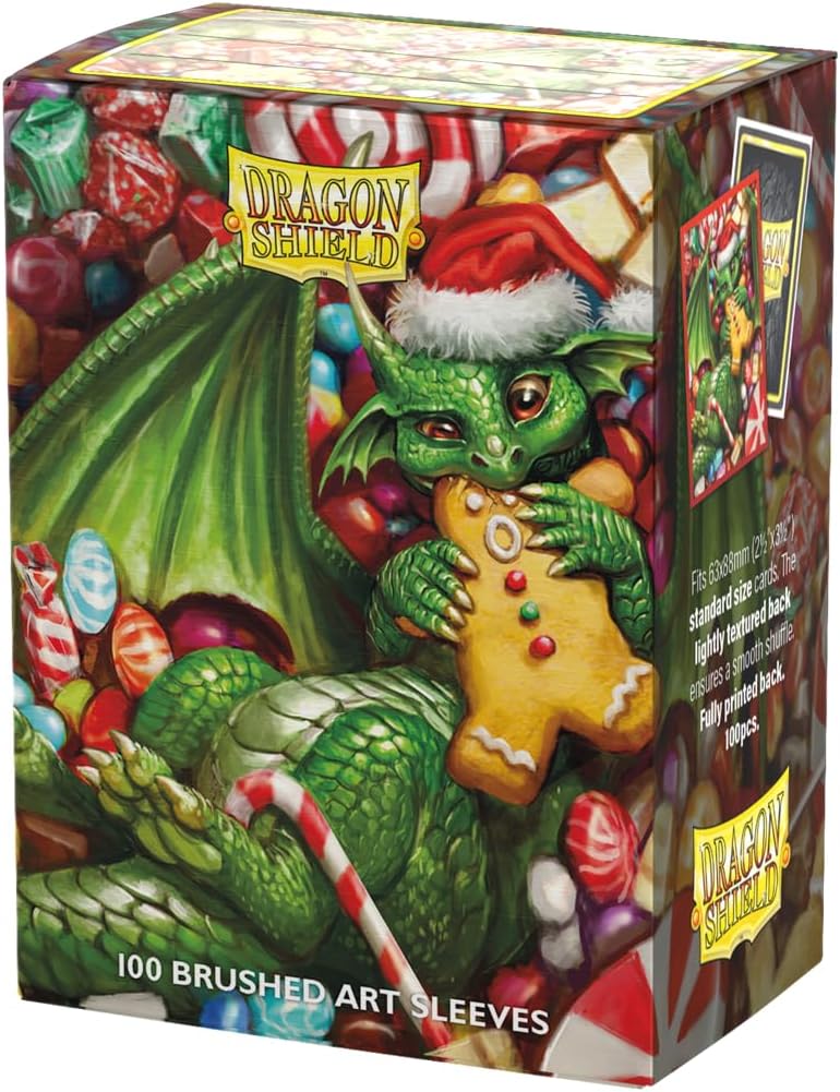 Dragon Shield | Brushed Art Sleeves | Christmas 2024 | 100 CT - Smooth & Tough Premium TCG Sleeves | Compatible with Pokemon, Flesh & Blood, One Piece & Magic the Gathering