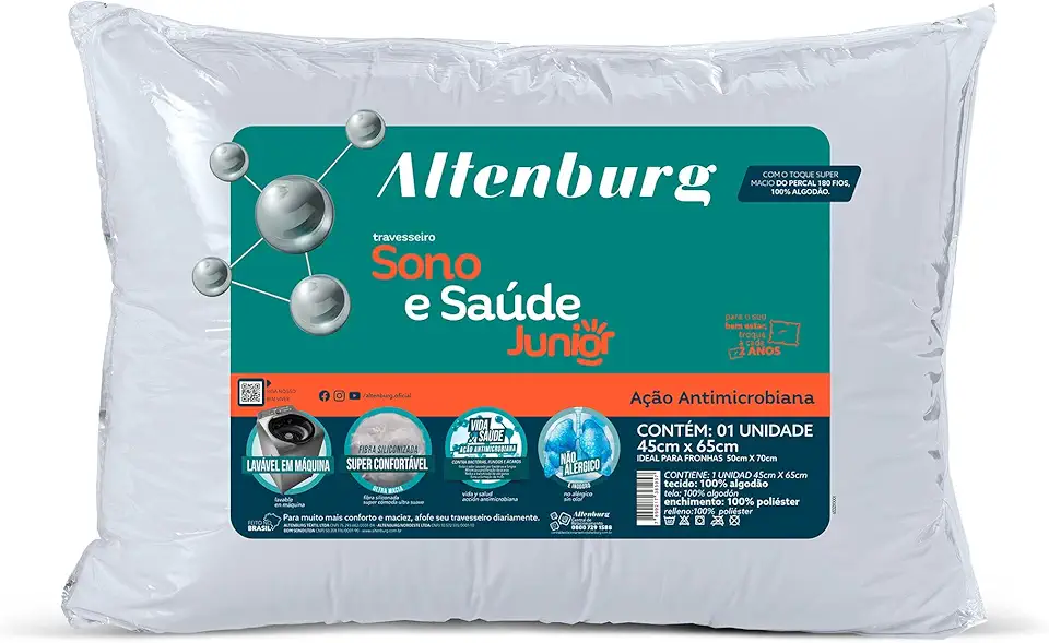 Travesseiro Sono e Saúde Junior Altenburg Liso Tecido