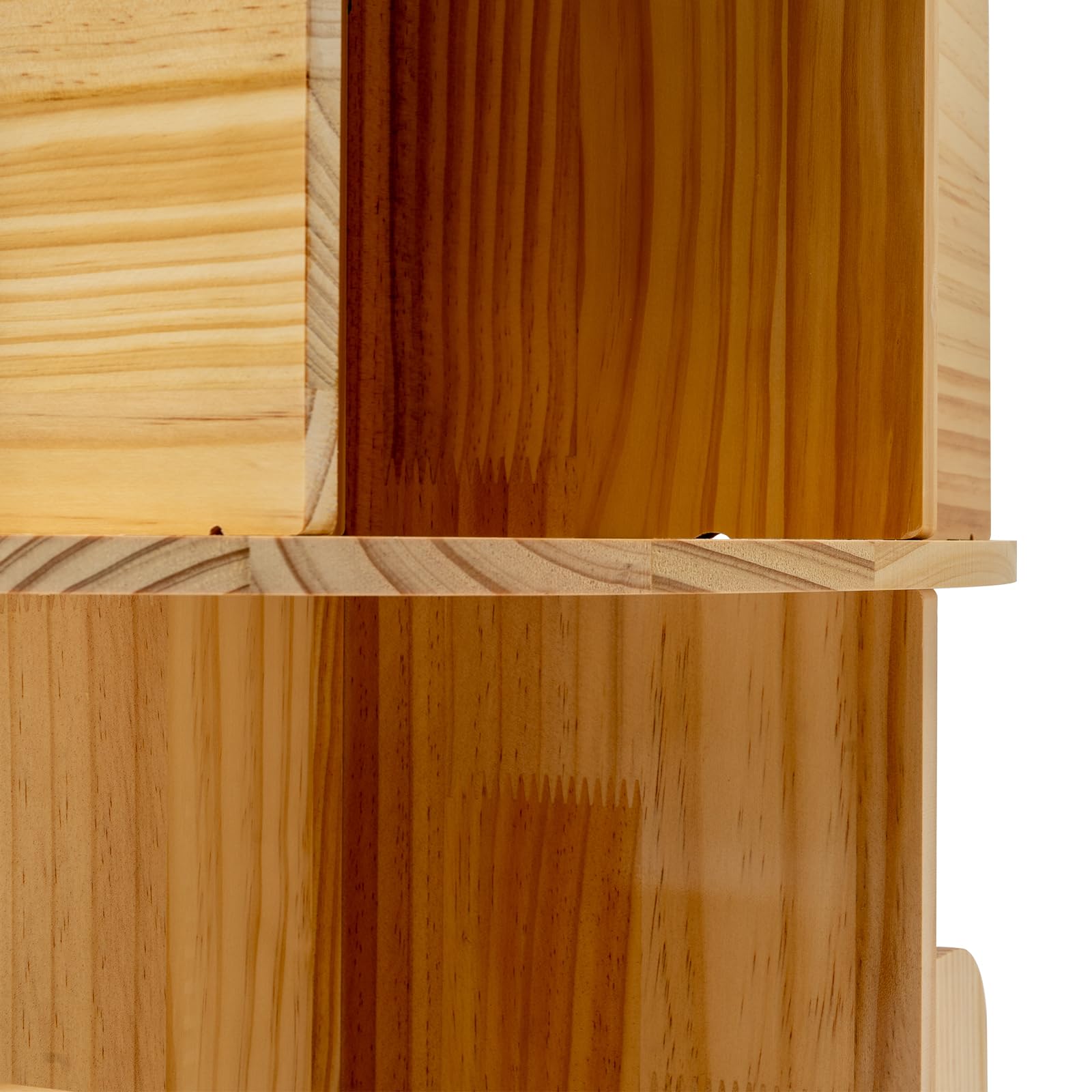 Estantería giratoria de madera de 3 niveles, 360 grados, estantería de oficina de madera de pino, armario de almacenamiento para estudio, oficina, biblioteca, sala de lectura, 45 x 98 cm
