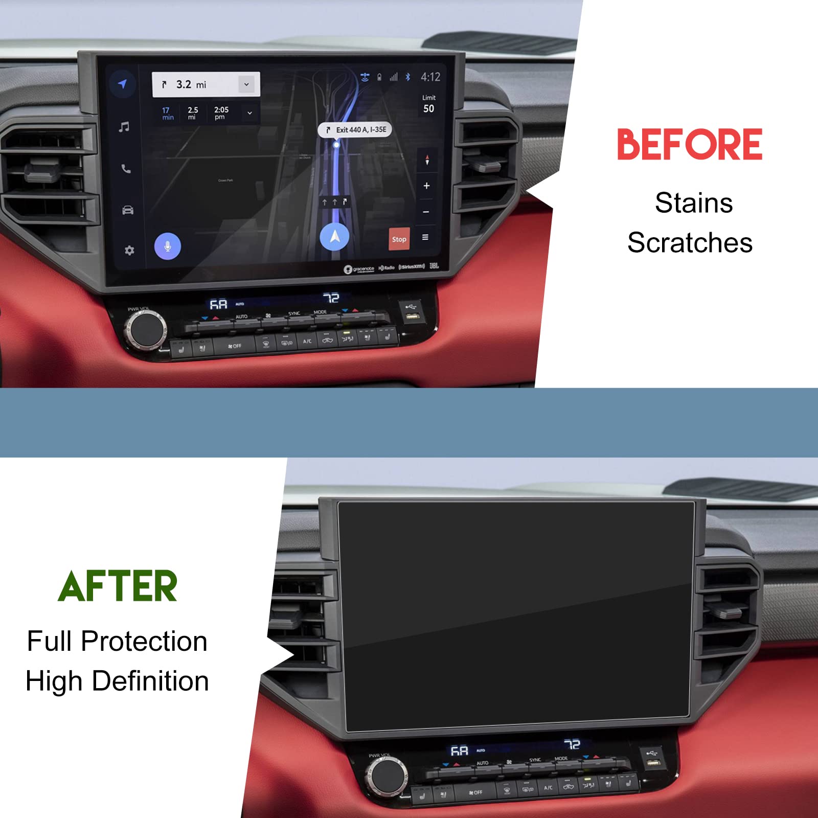 INTGET 14inch Screen Protector for Toyota Tundra Accessories 2022 2023 2024/for Toyota Sequoia Accessories 2023 Car Tempered Glass GPS Navigation Radio Display Cover Protect Touch Screen Foil (1)